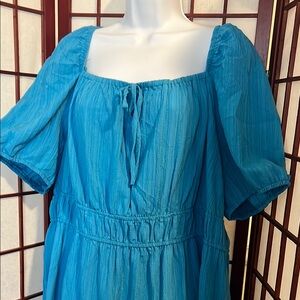Blue Off-Shoulder Dress